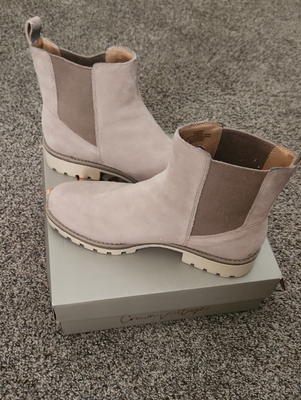 Crown Vintage - Tipryn Women’s Dove/Stone Taupe Suede Boot